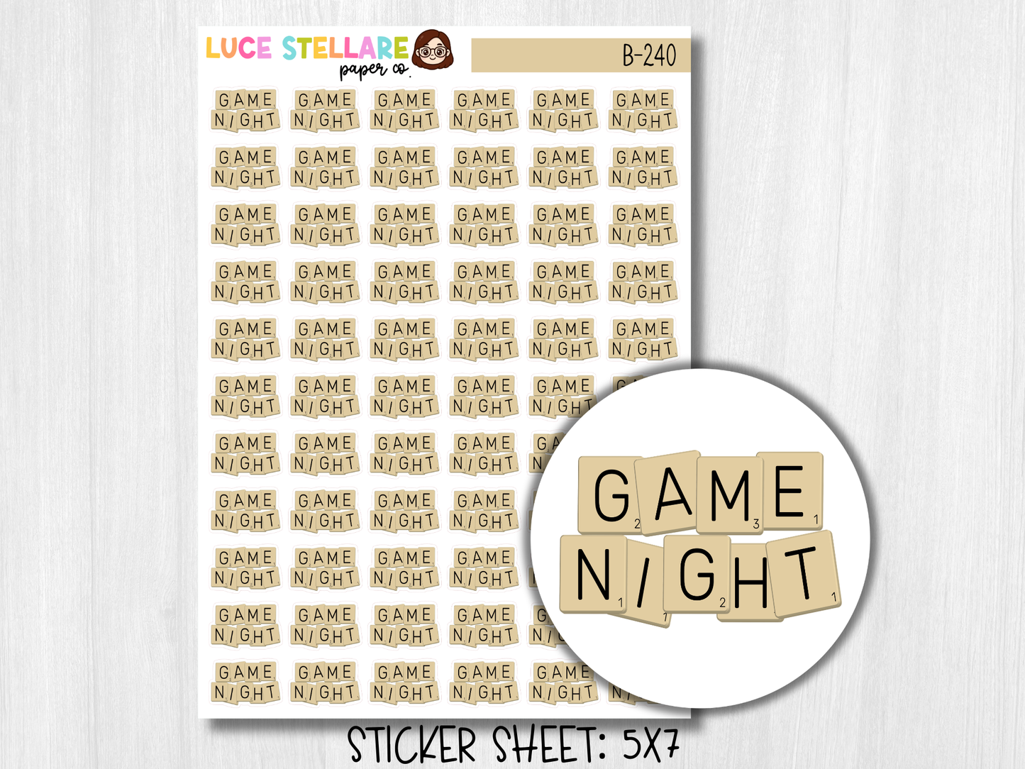 Game Night Planner Stickers / B-240