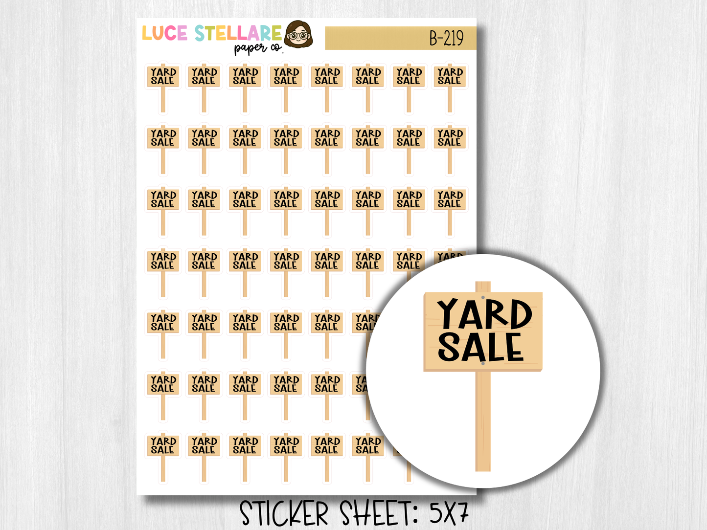 Yard Sale Planner Stickers / B-219