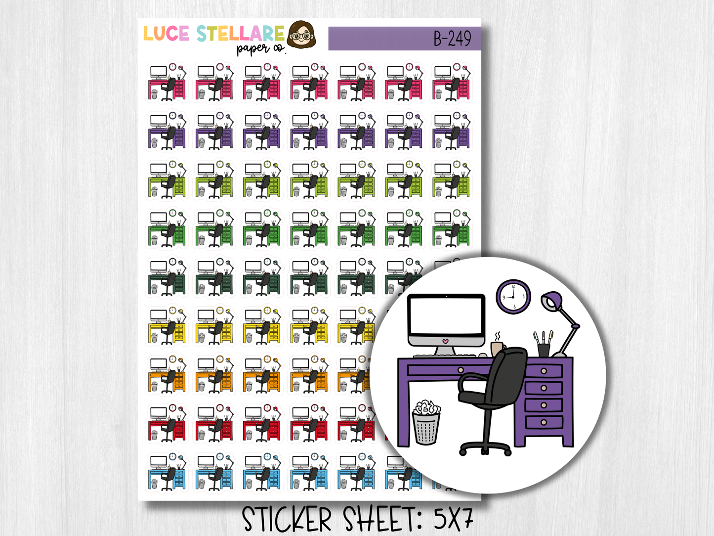 Work Desk Planner Stickers / B-249