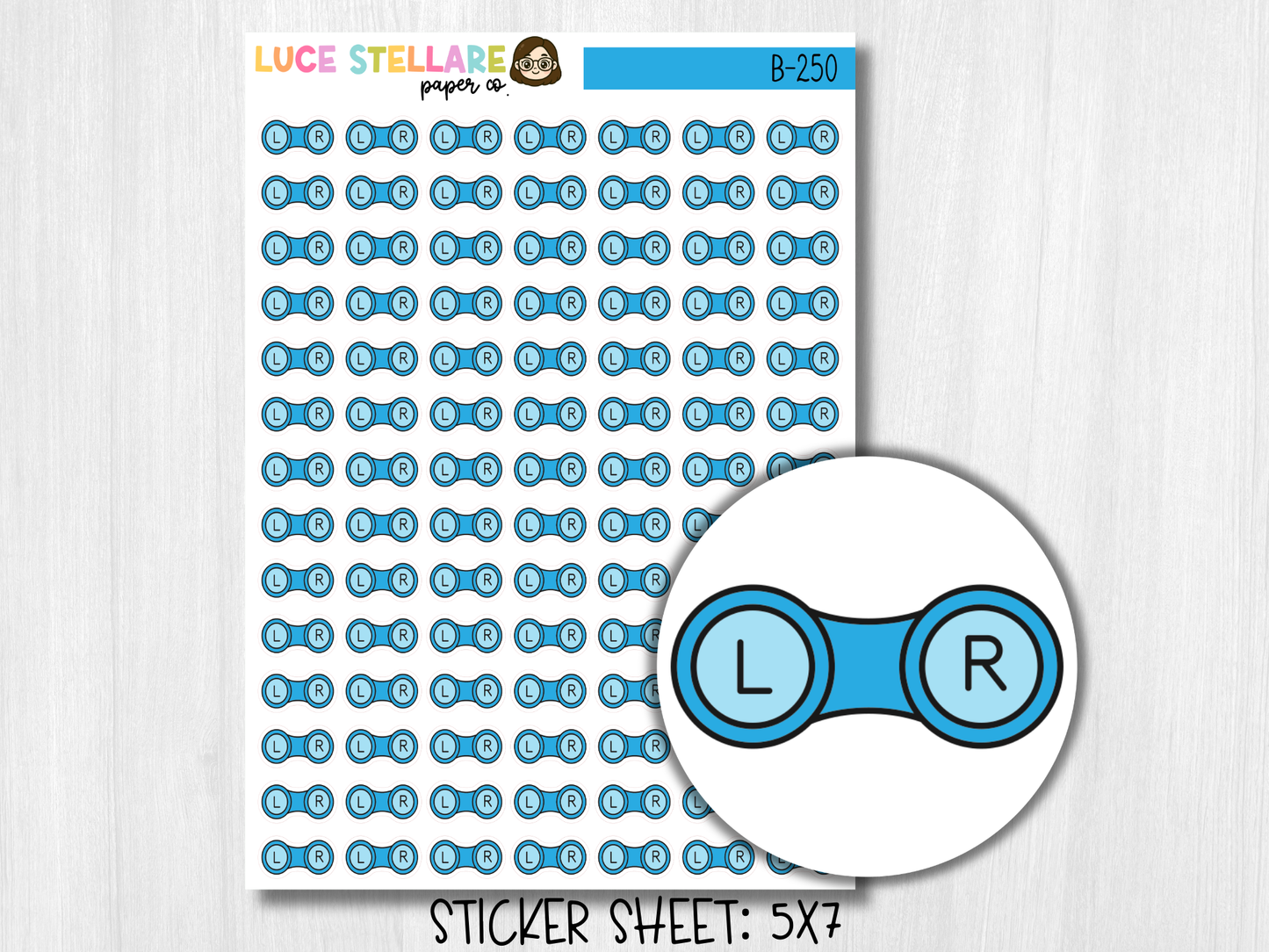 Contact Lenses Planner Stickers / B-250