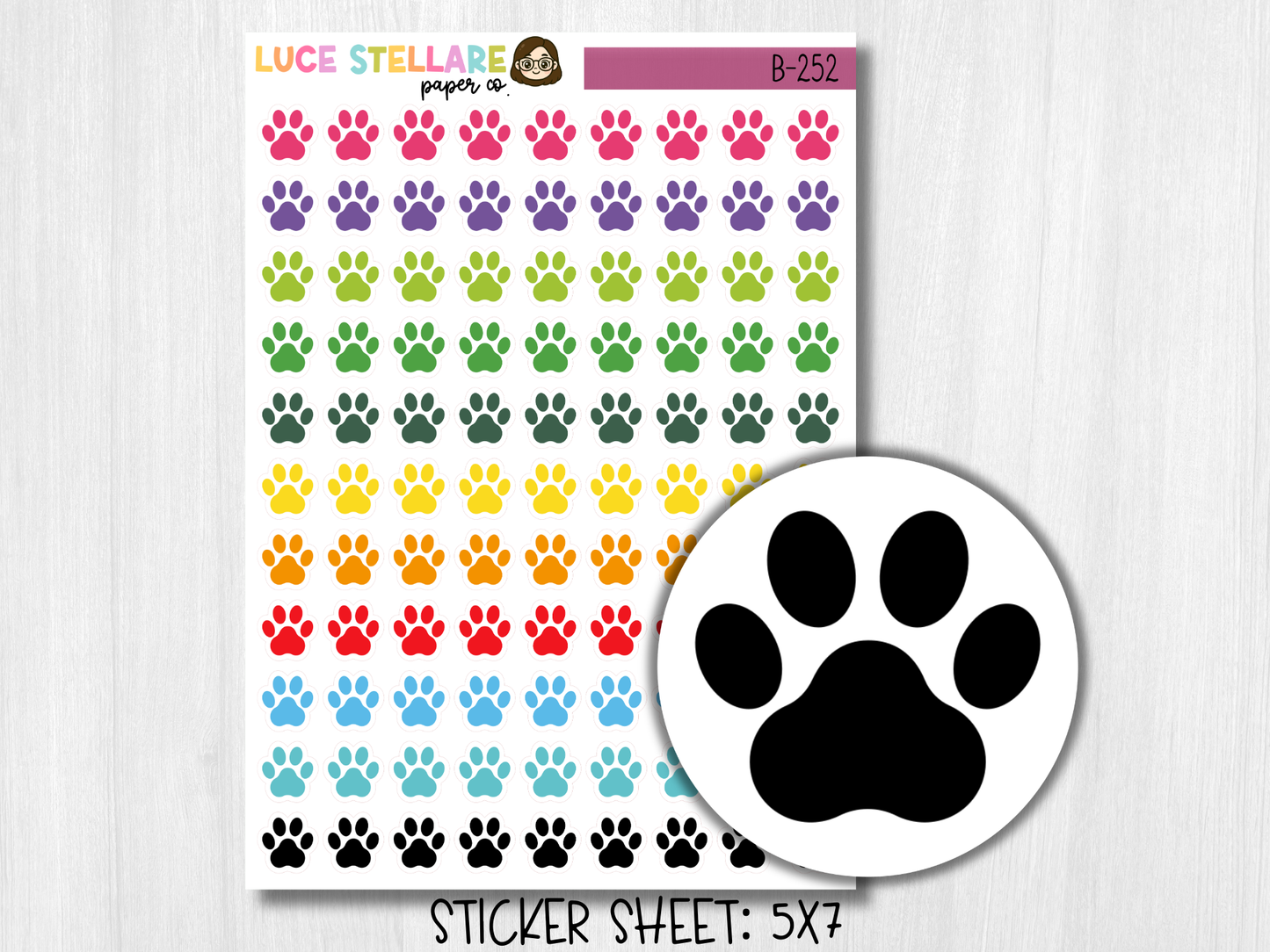 Paw Print Planner Stickers / B-252
