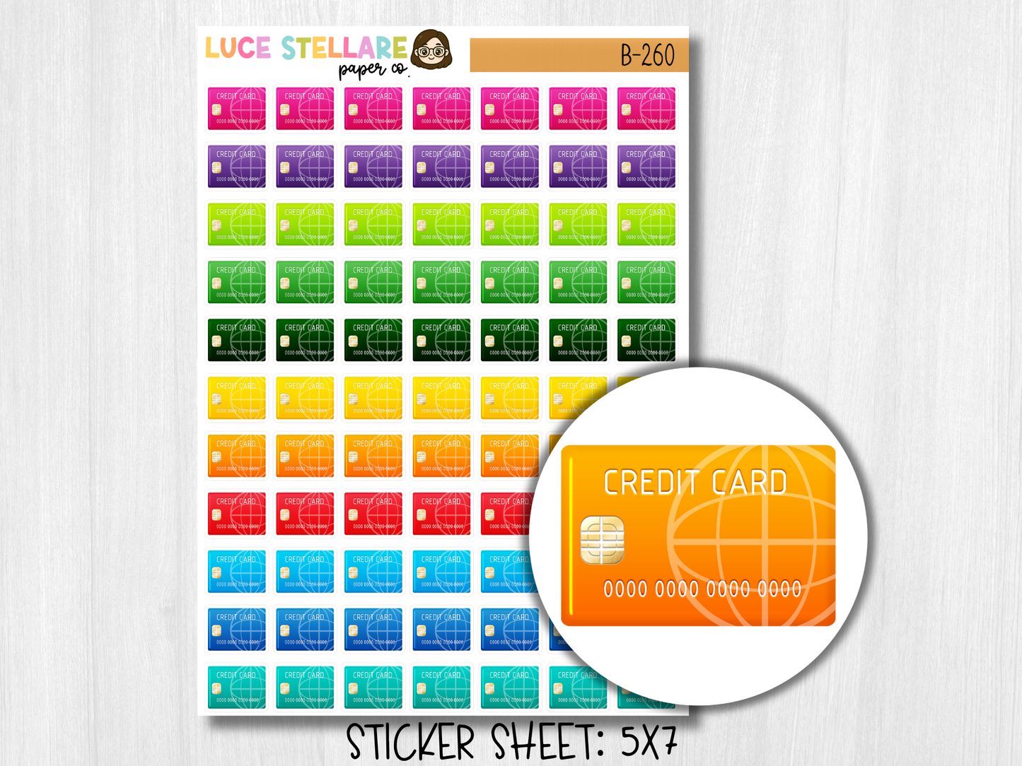 Credit Card Planner Stickers / B-260