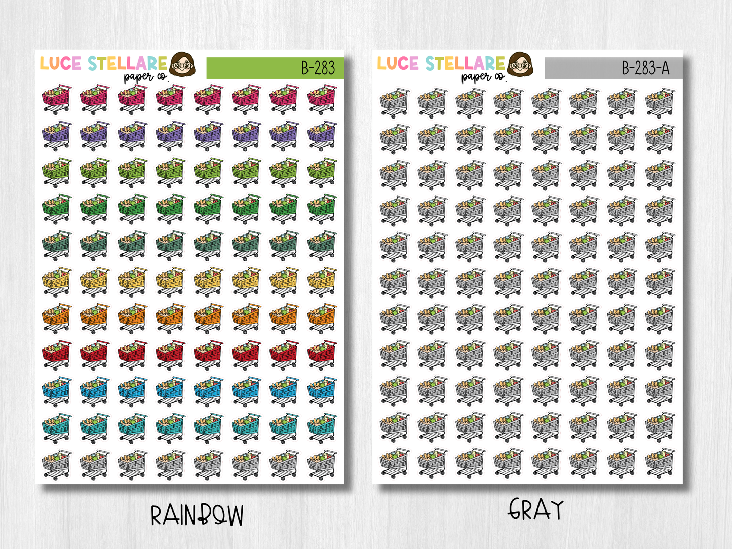 Grocery Carts Planner Stickers / B-283