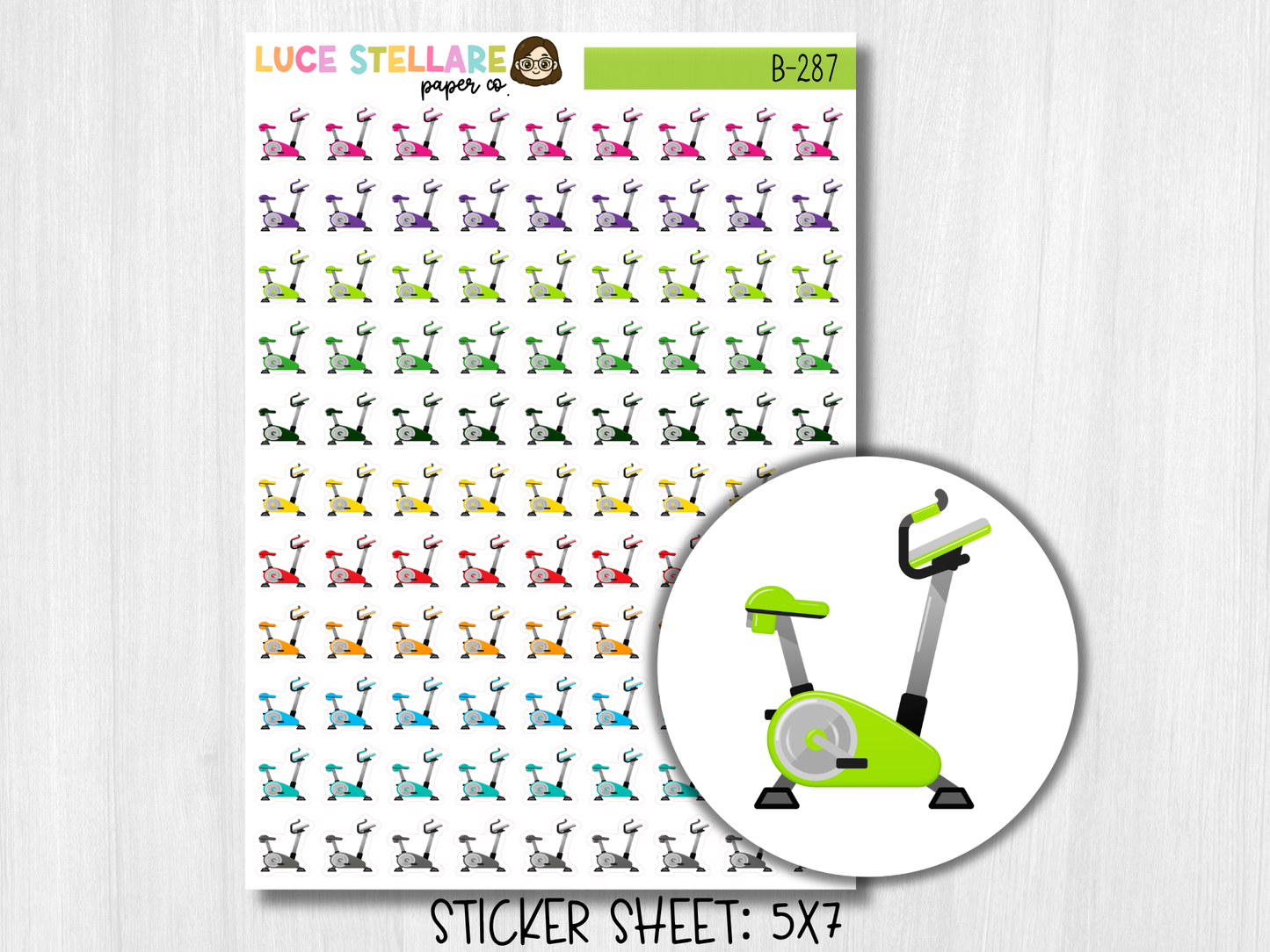 Spin Bike Planner Stickers / B-287