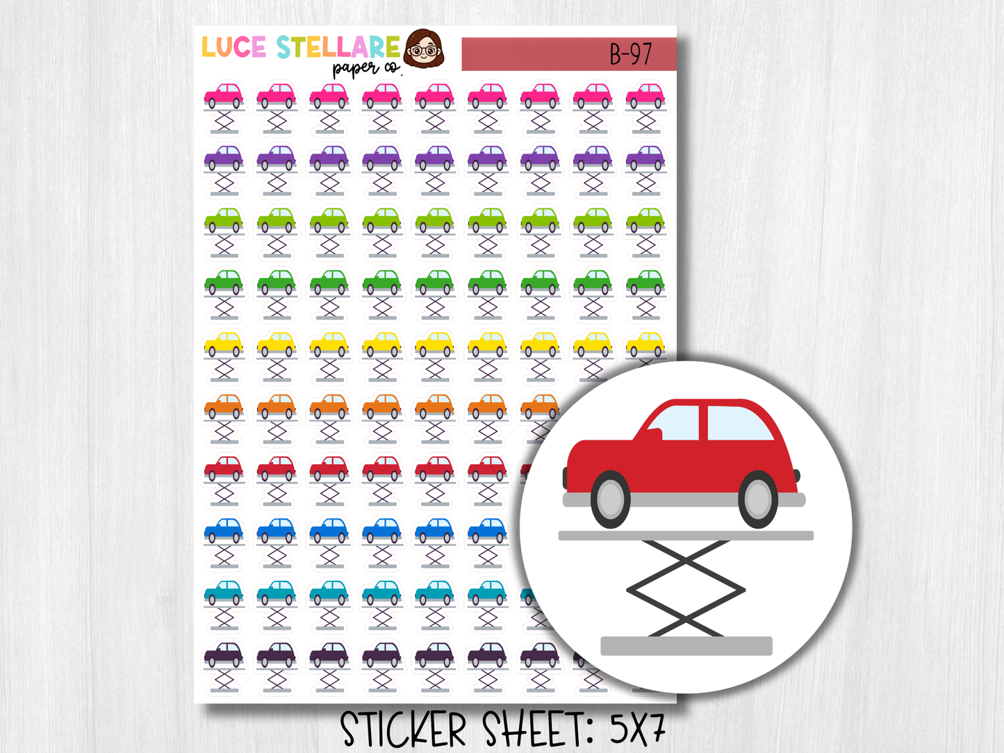 Car Repair Planner Stickers / B-97