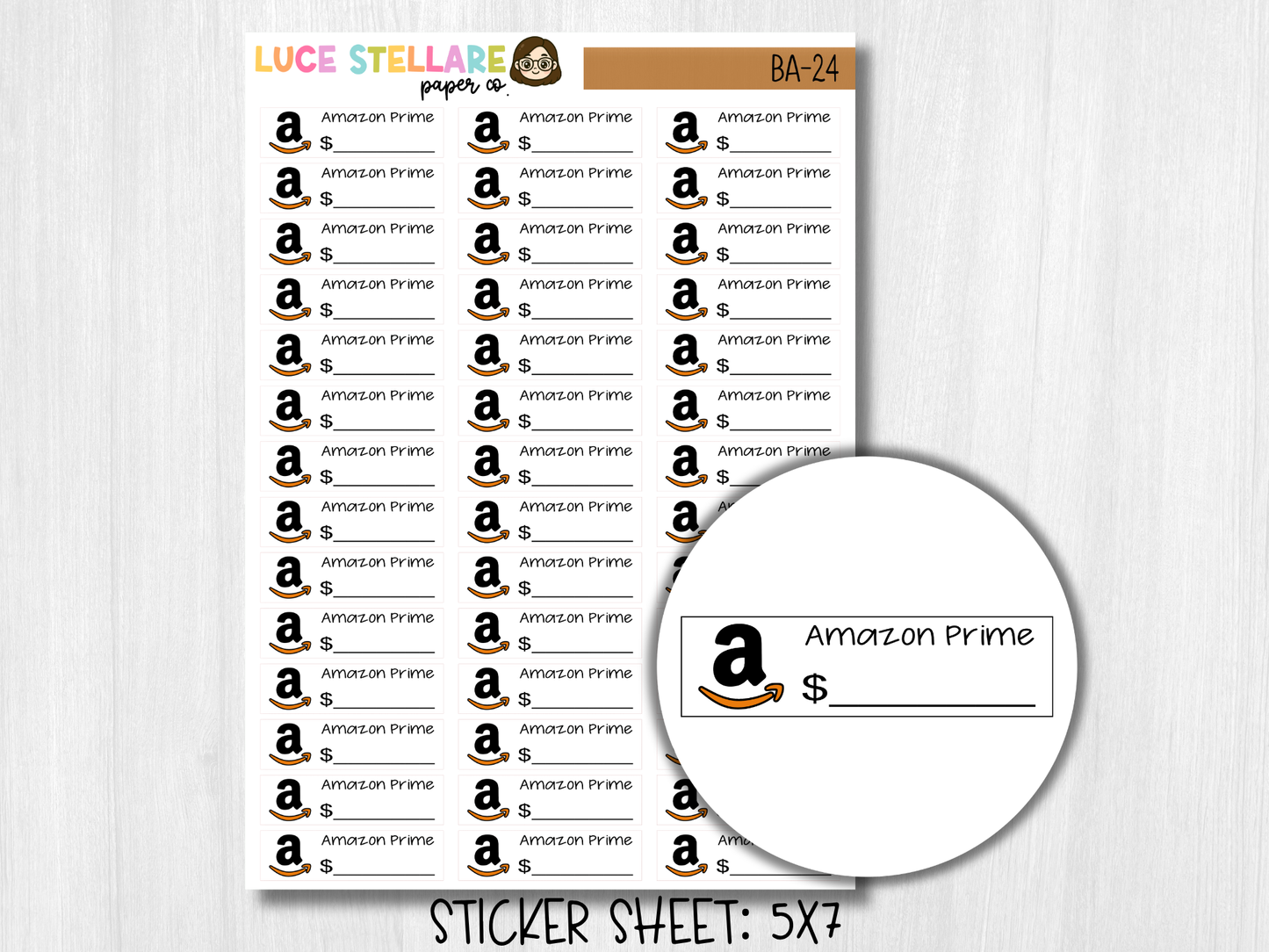 Prime Bill Due Planner Stickers / BA-24
