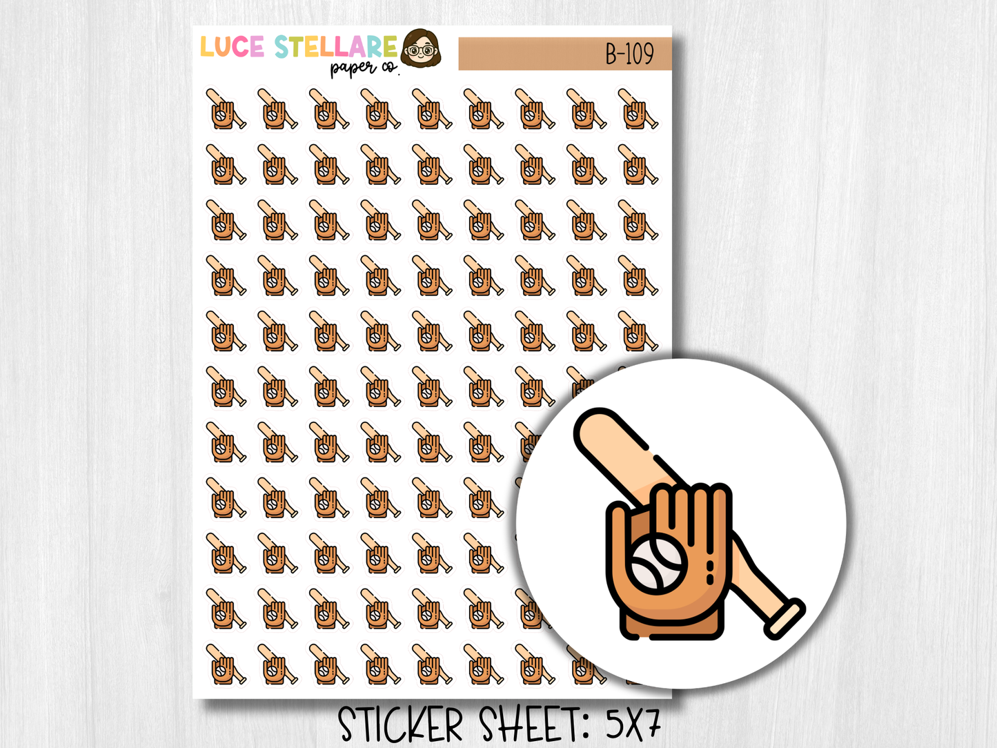 Baseball Planner Stickers / B-109