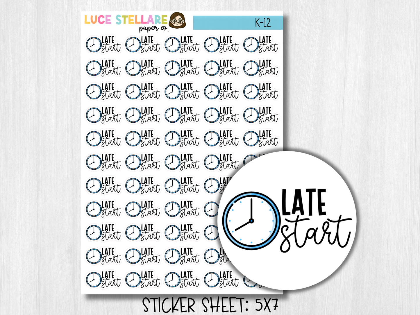 Late Start Planner Stickers / K-12