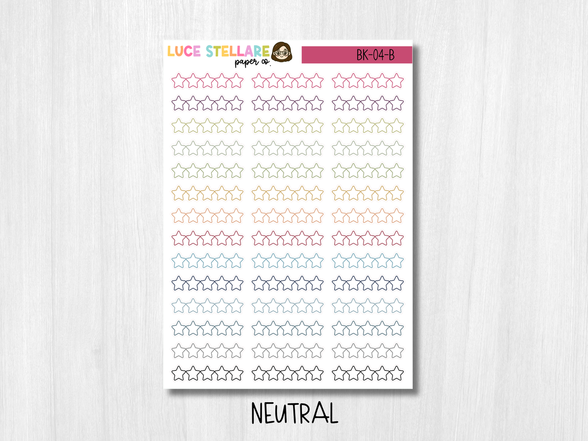 Star Rating Planner Stickers / BK-04