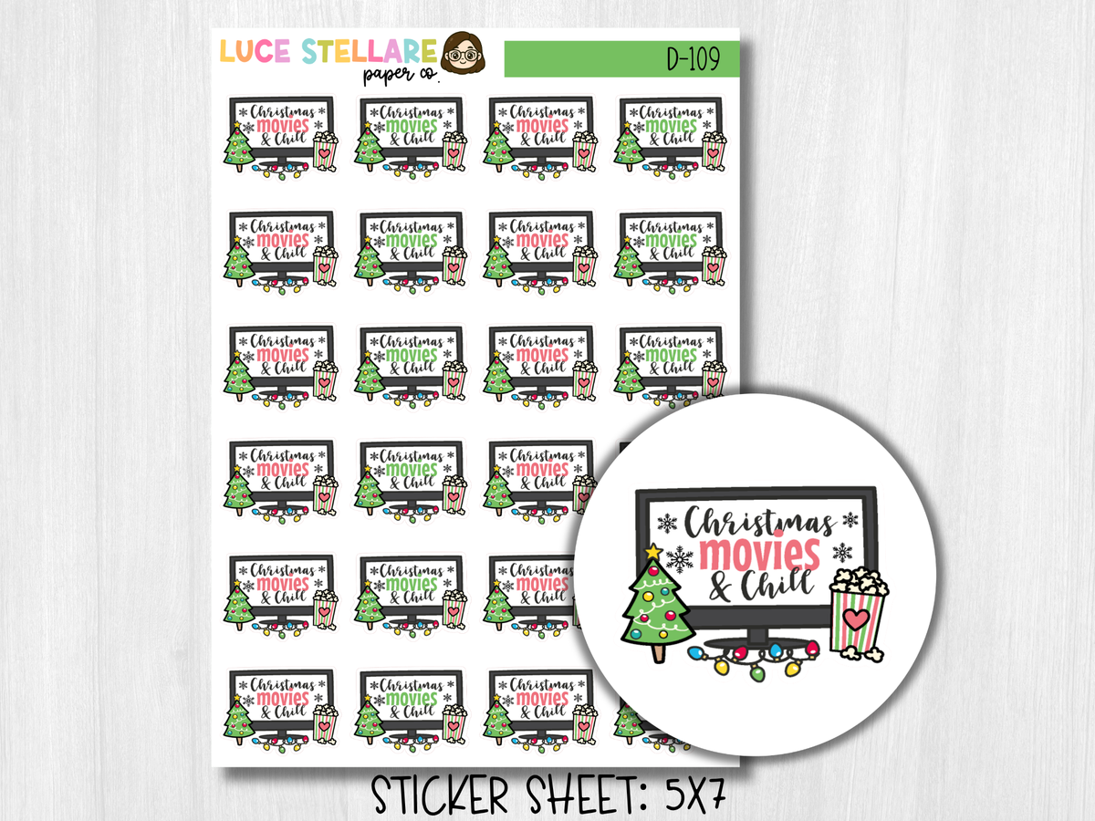 Christmas Movies and Chill Planner Stickers / D-109