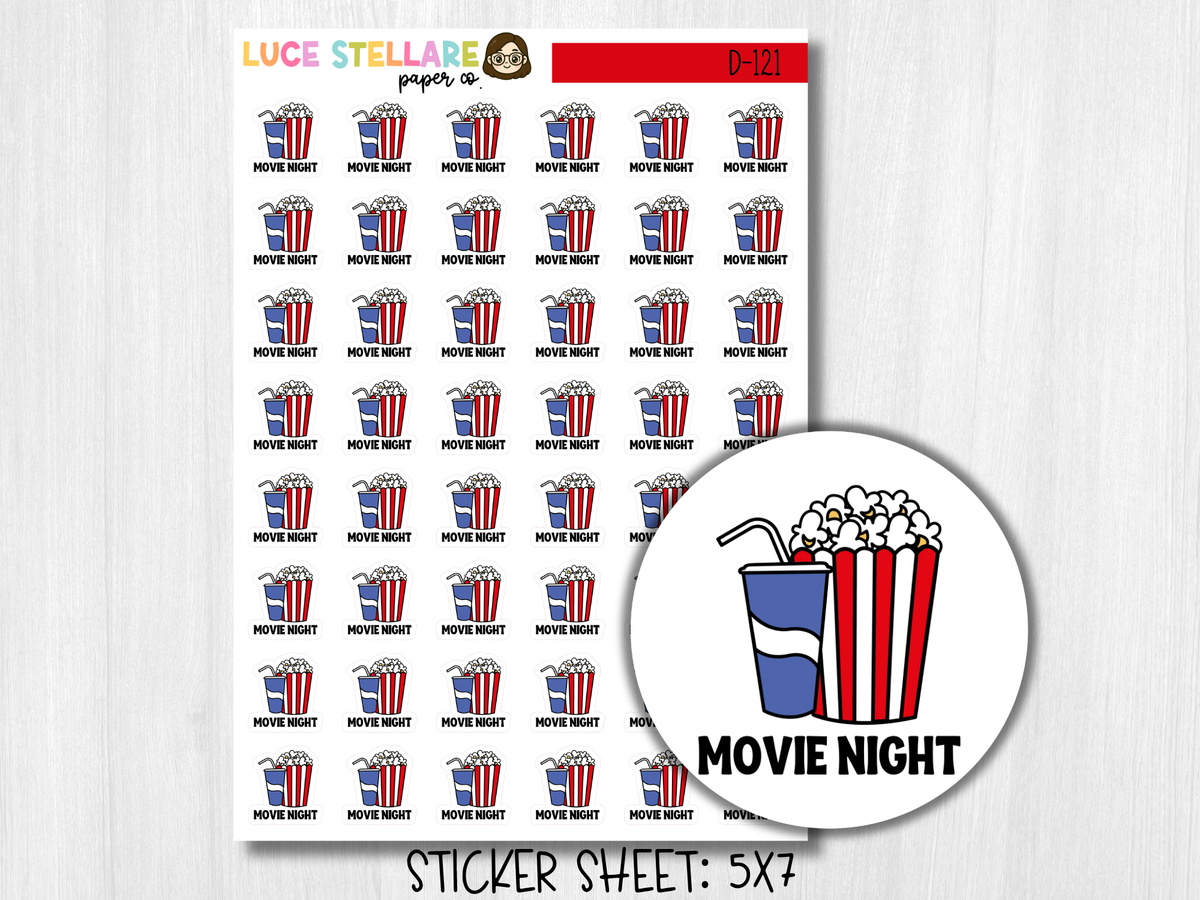 Movie Night Planner Stickers / D-121