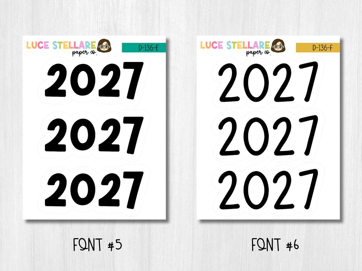 Large 2027 Year Planner Stickers / D-136