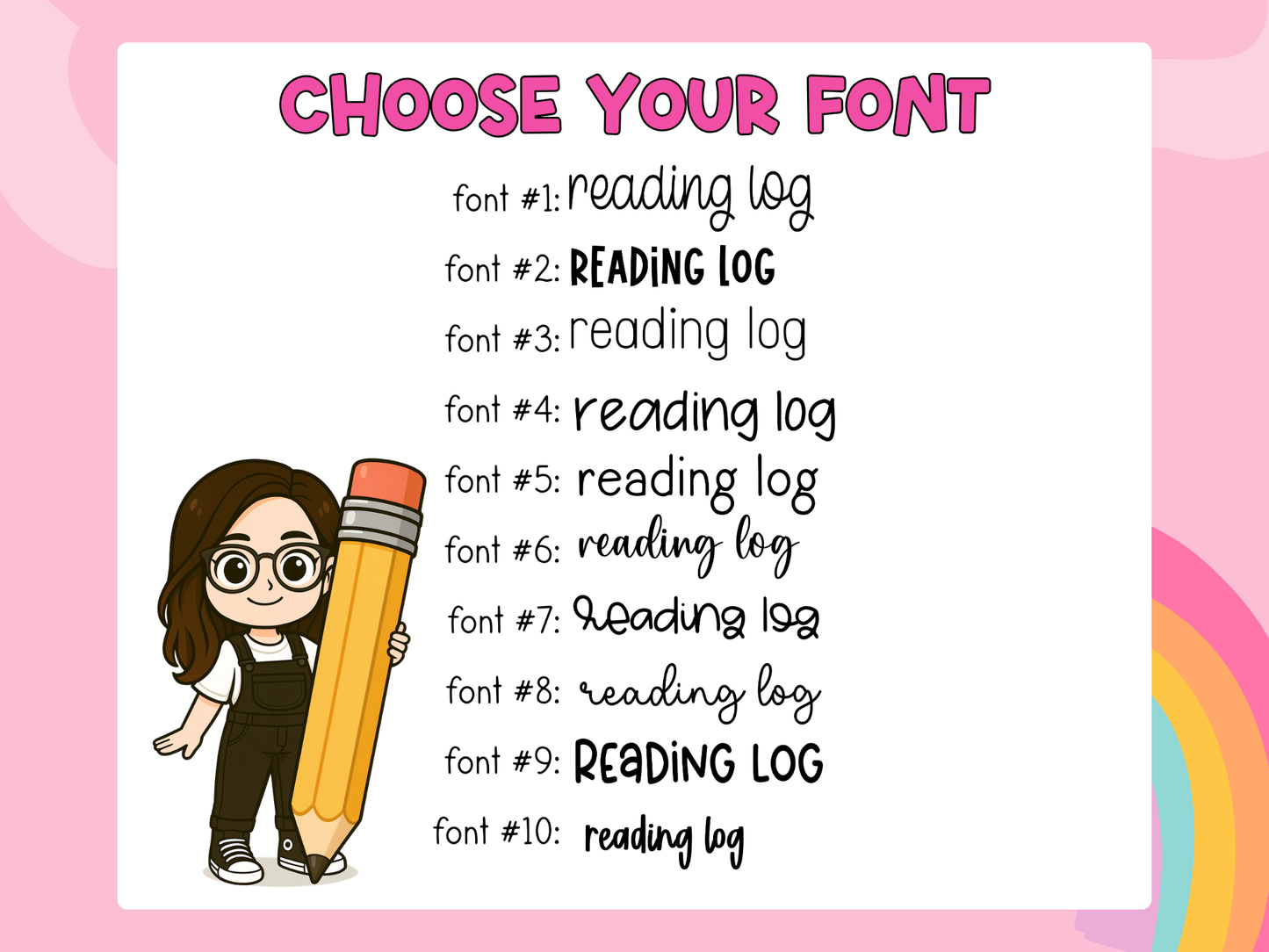 Reading Log Script Header Planner Stickers /D-48