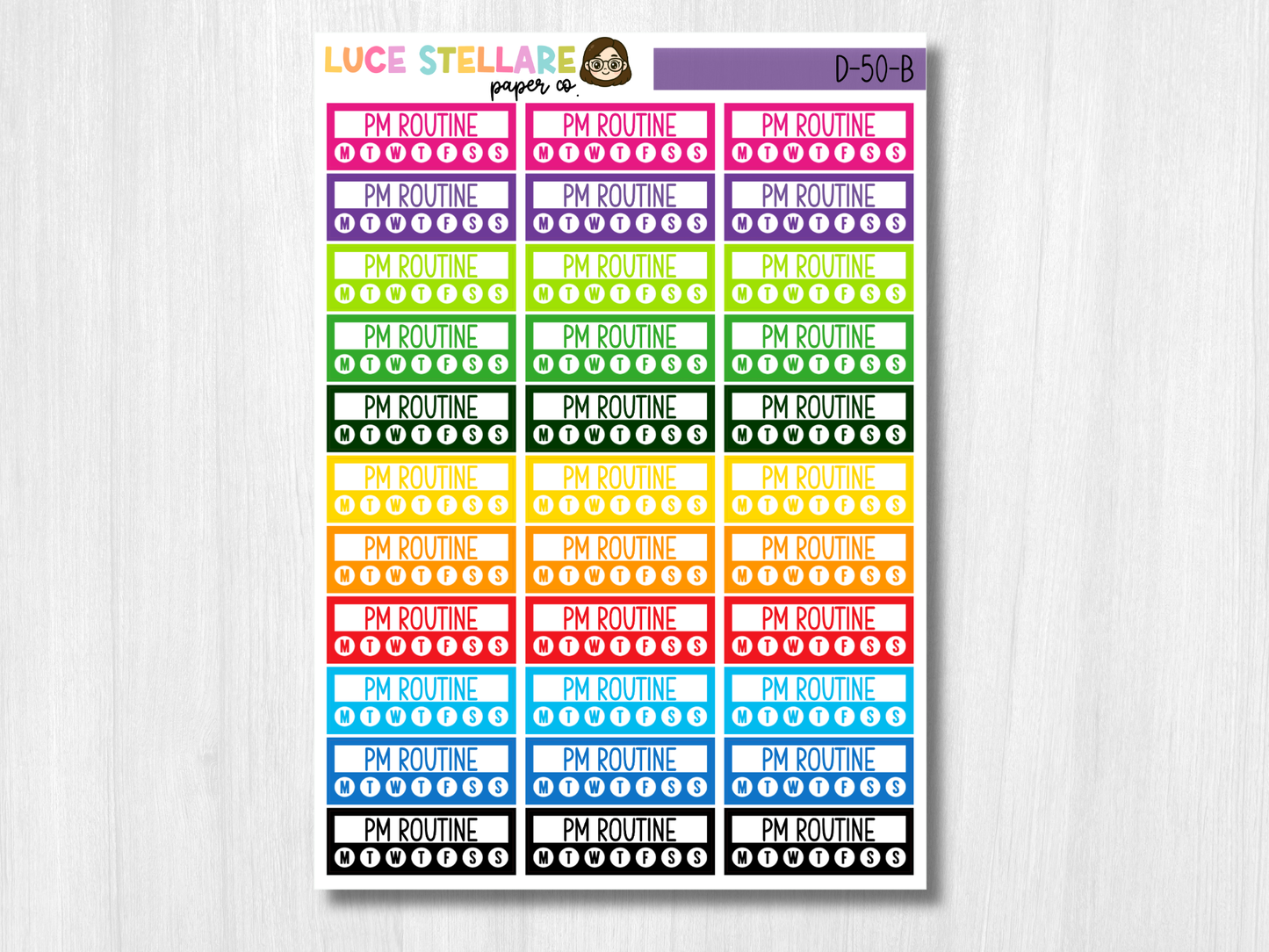 AM/PM Routine Tracker Planner Stickers / D-50