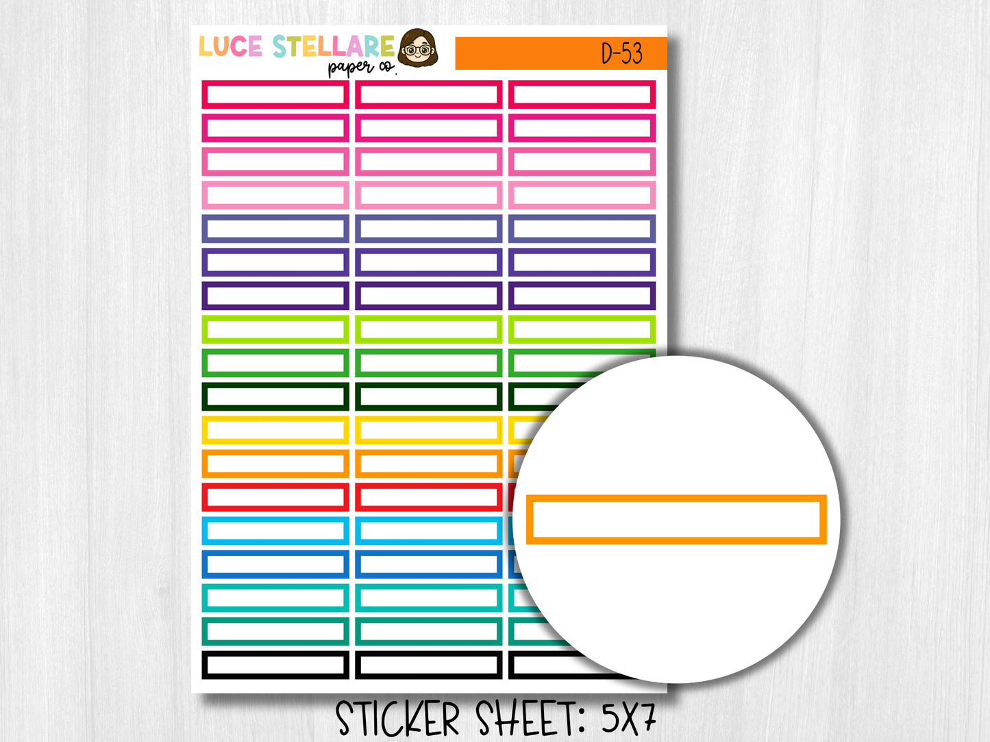 Outlined Header Planner Stickers / D-53