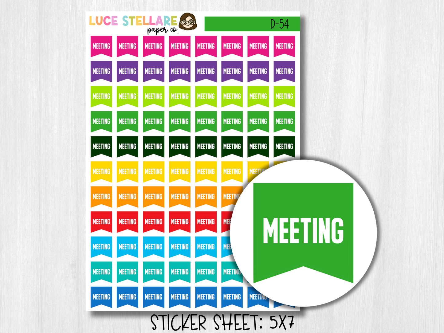 Meeting Flag Planner Stickers / D-54