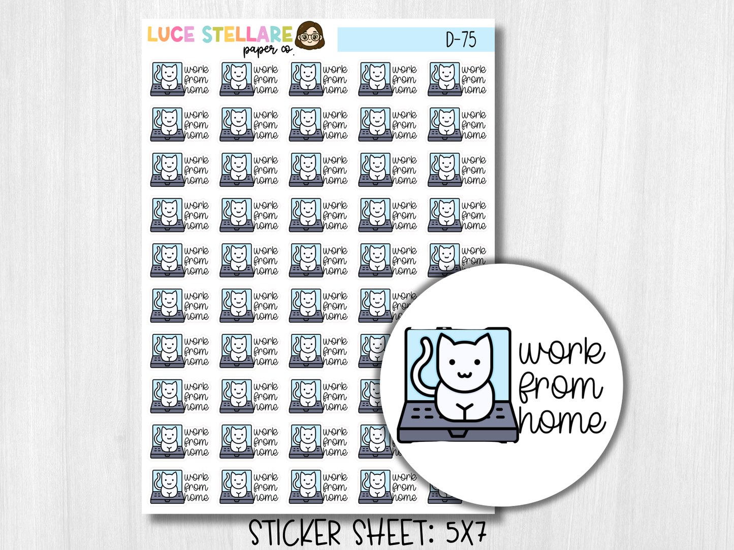 Work From Home Planner Stickers / D-75