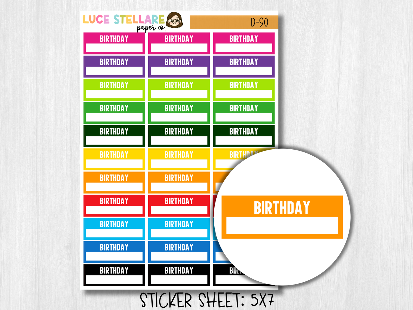Birthday Tracker Stickers / D-90
