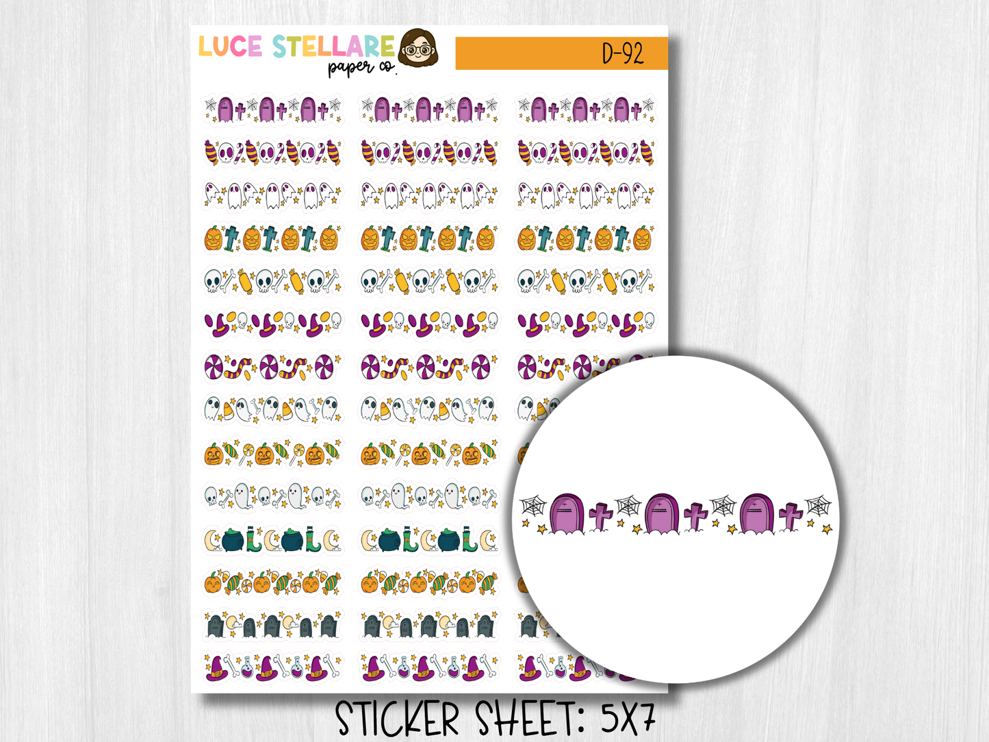 Halloween Dividers Planner Stickers / D-92