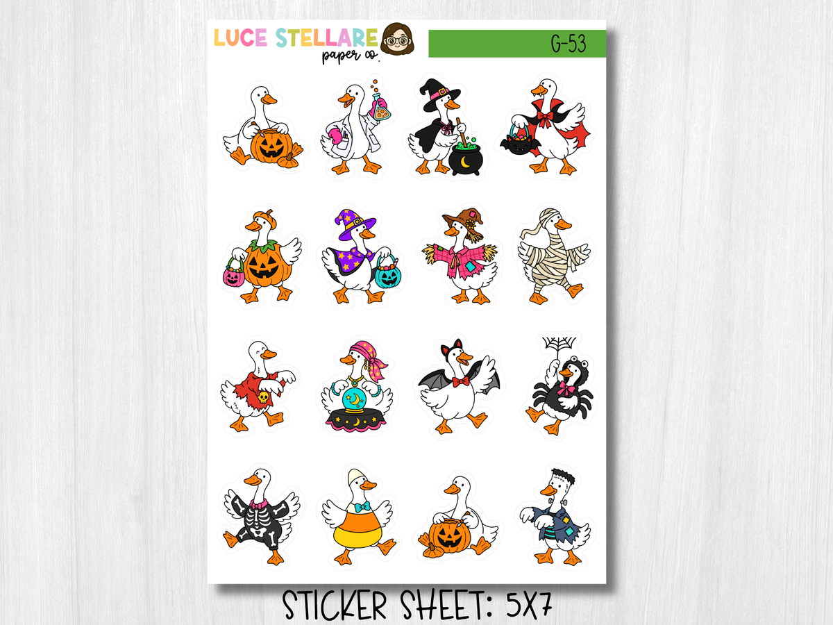 Halloween Goose Deco Planner Stickers / G-53