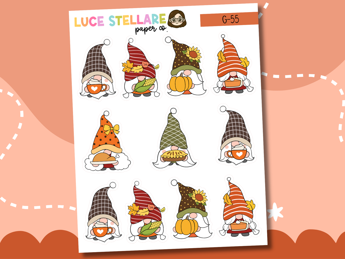 Fall Gnomes Deco Planner Stickers / G-55