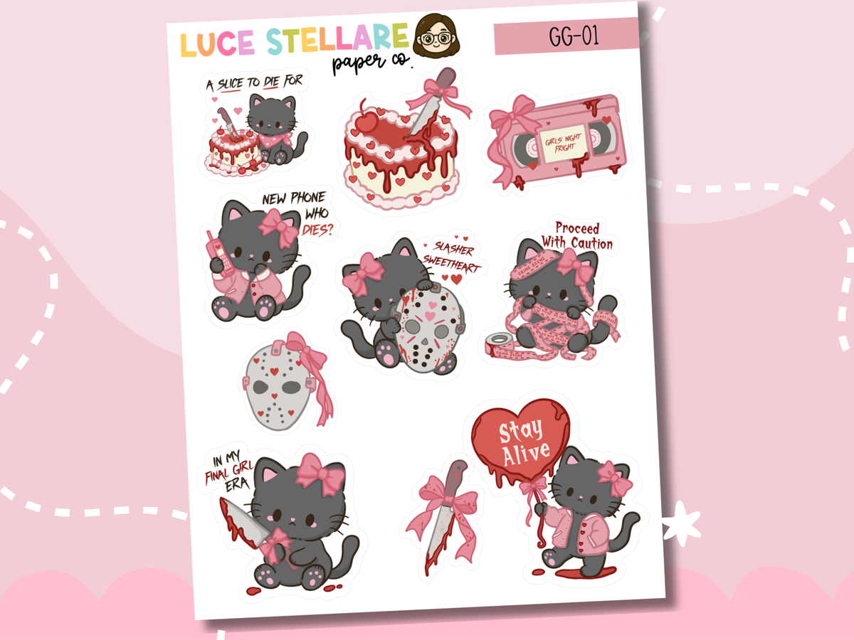 Crime Cat Deco Planner Stickers / GG-01