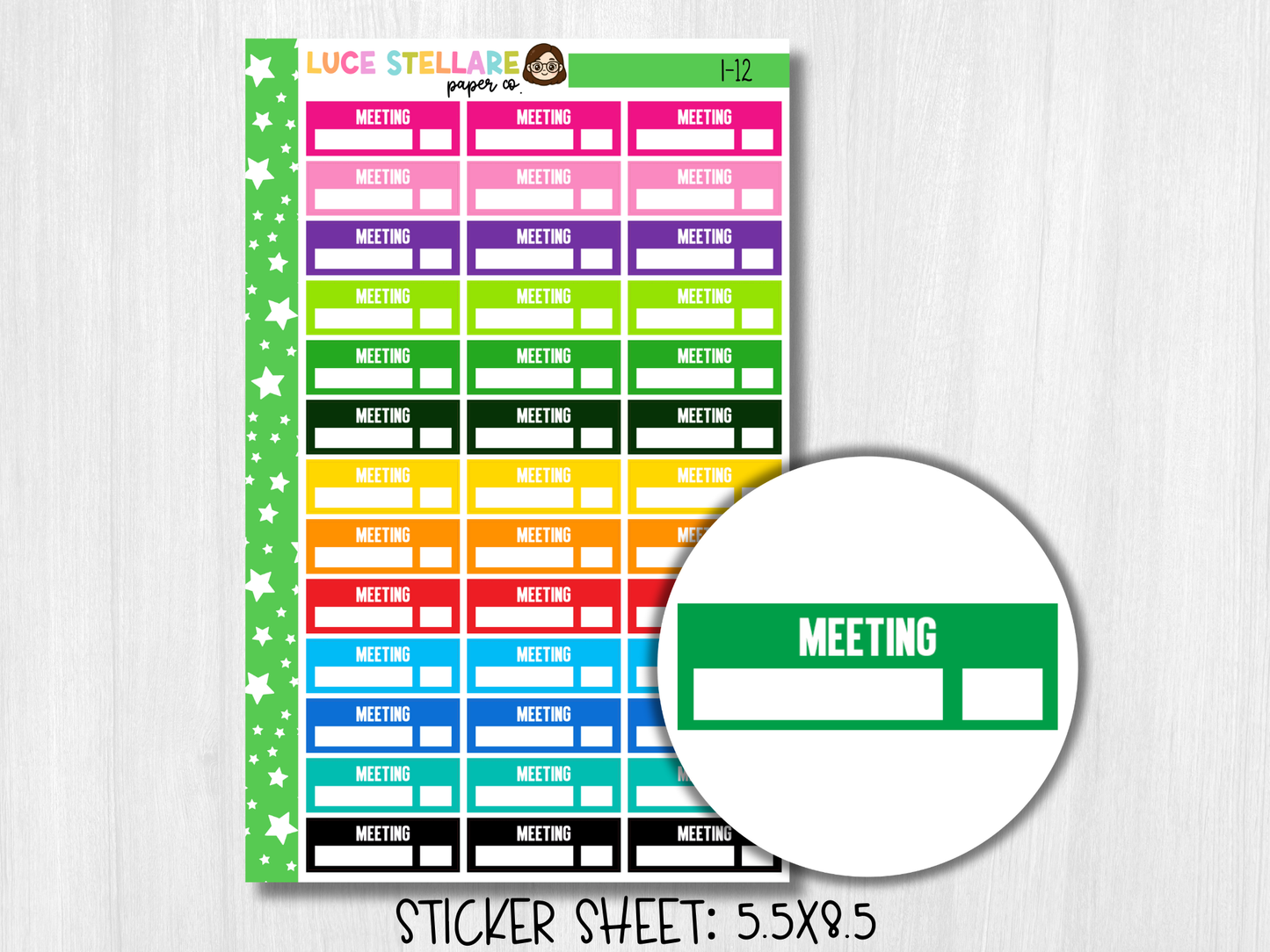 Meeting Quarter Boxes Stickers / I-12
