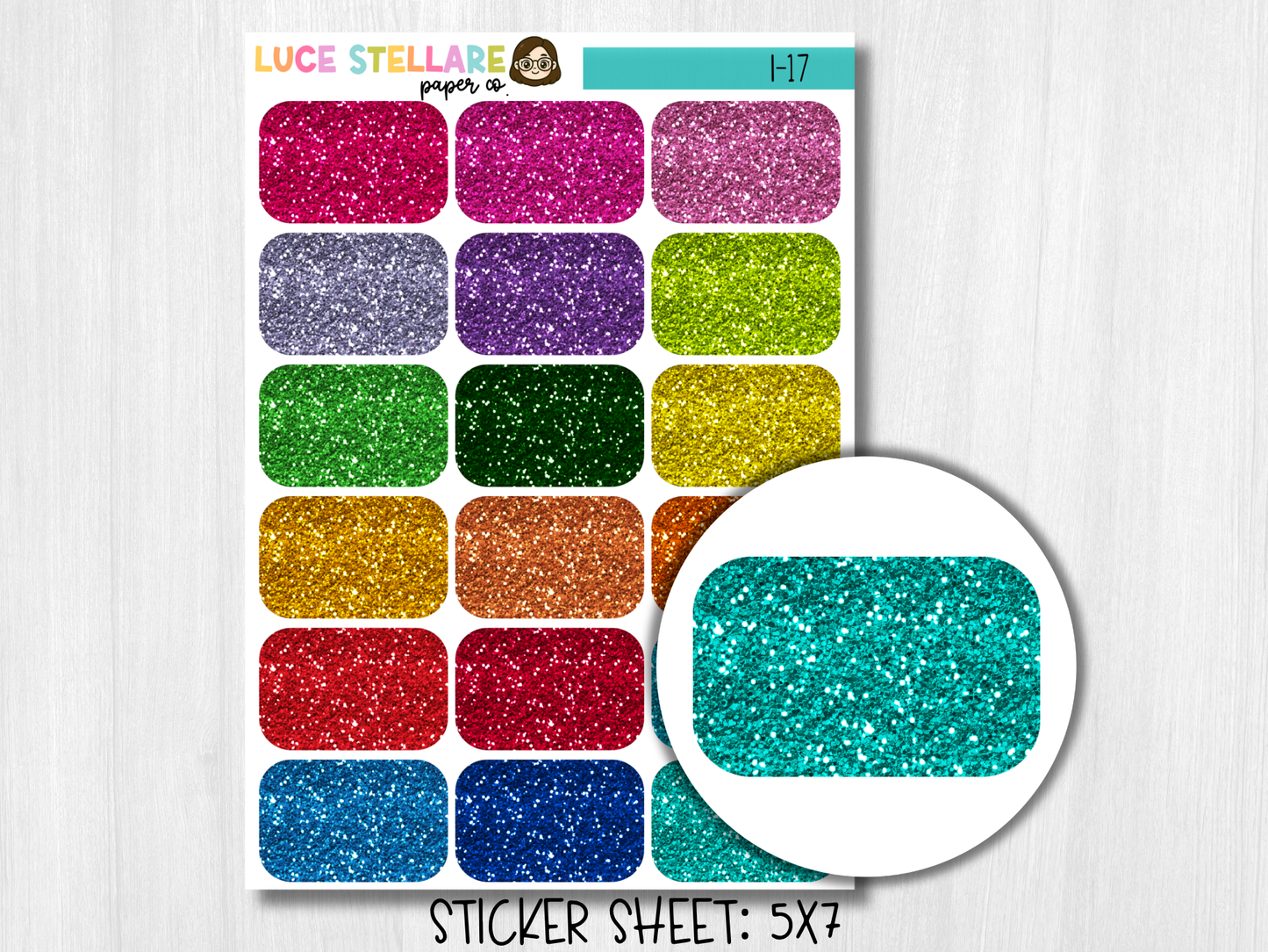 Glitter Half Box Planner Stickers / I-17