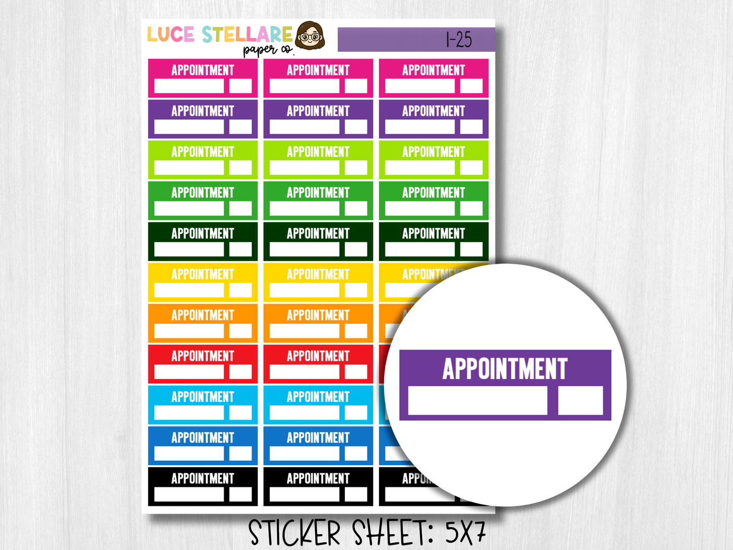 Appointment Tracker Planner Stickers / I-25