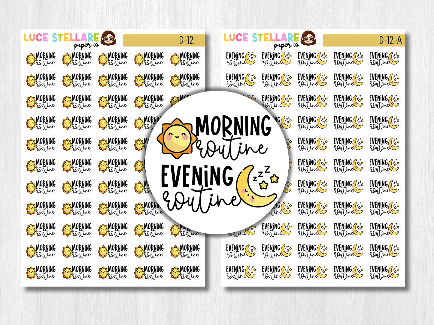 Morning Routine Planner Stickers / D-12