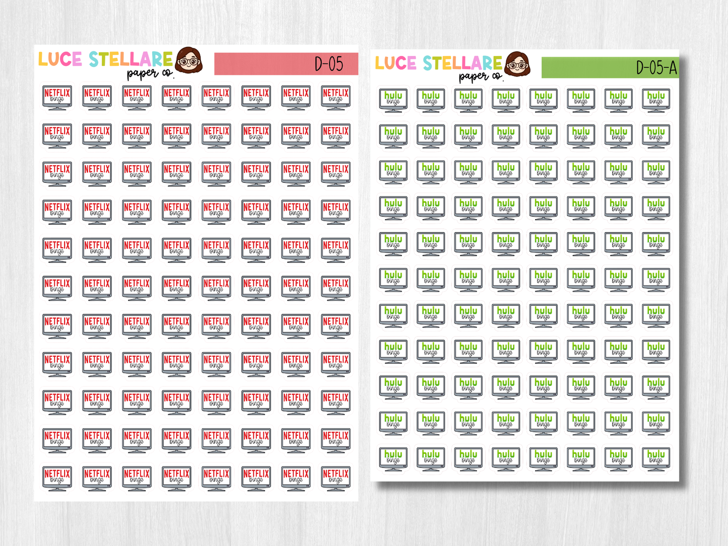 TV Binge Planner Stickers / D-05