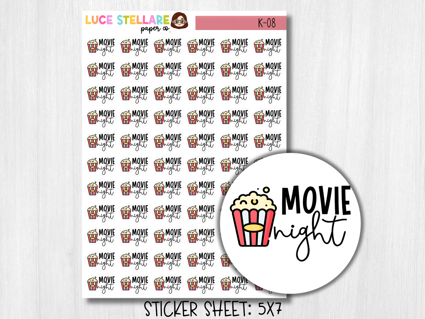 Movie Night Planner Stickers / K-08