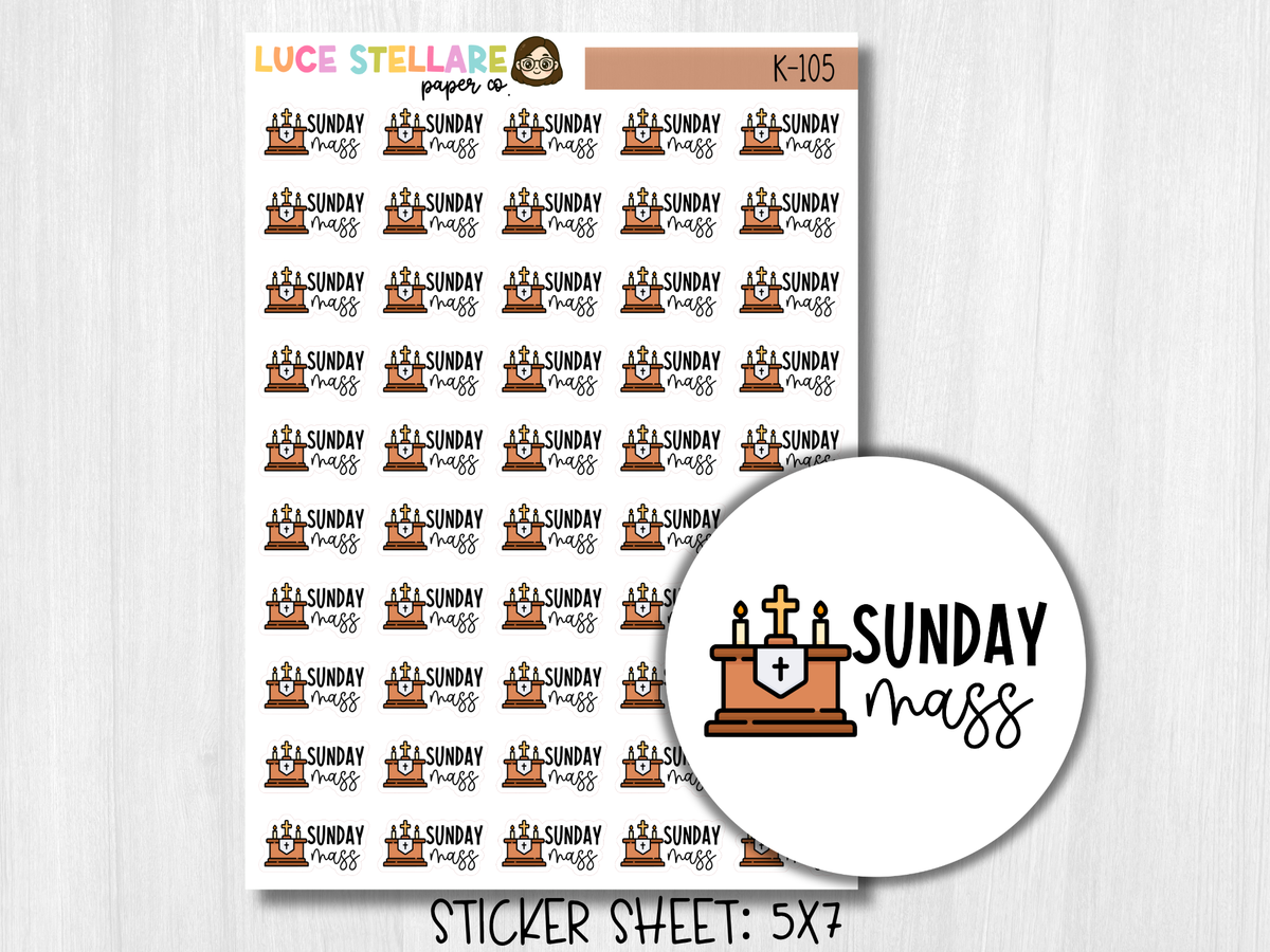 Sunday Mass Planner Stickers / K-105