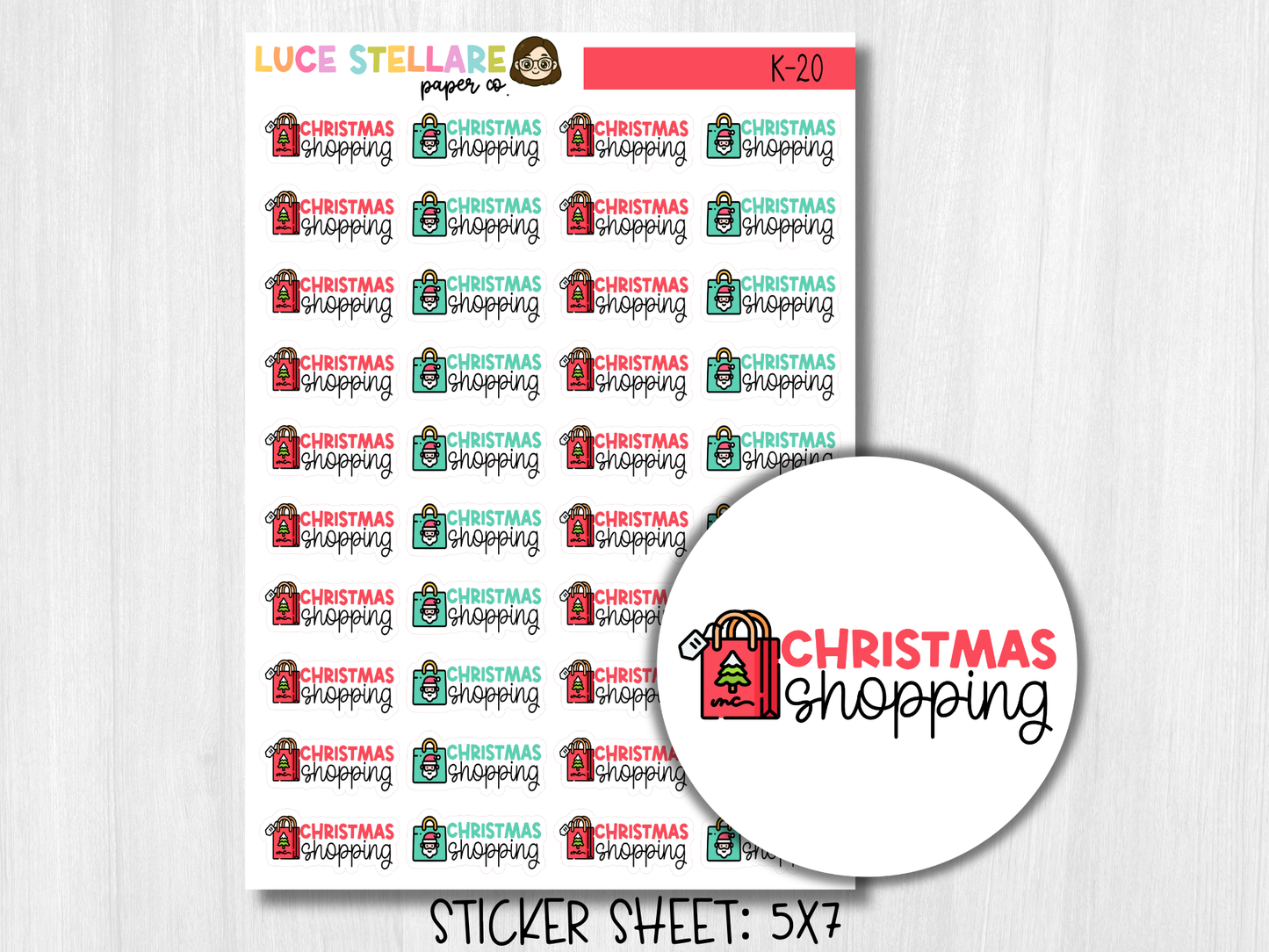Christmas Shopping Planner Stickers / K-20