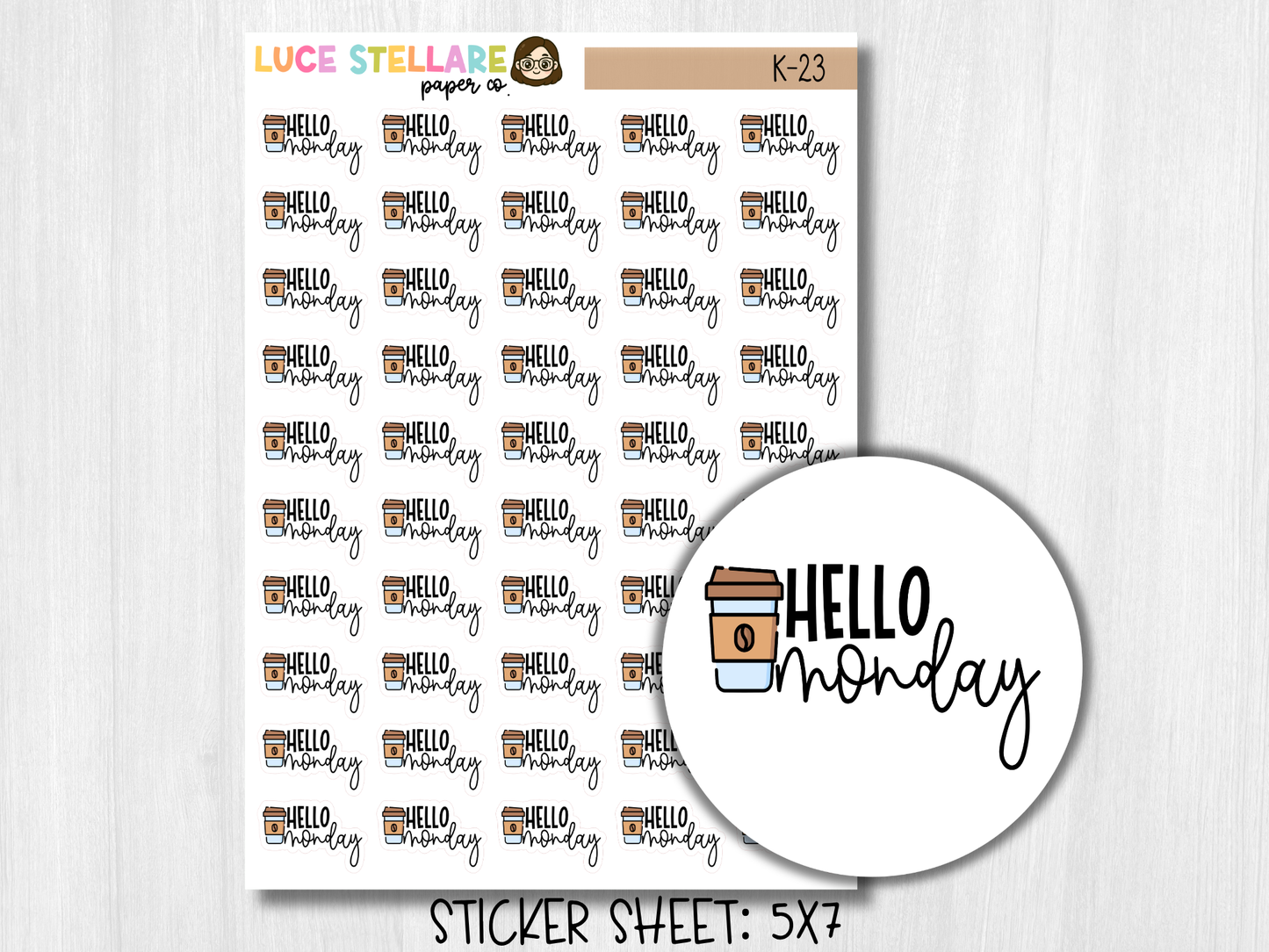 Hello Monday Planner Stickers / K-23