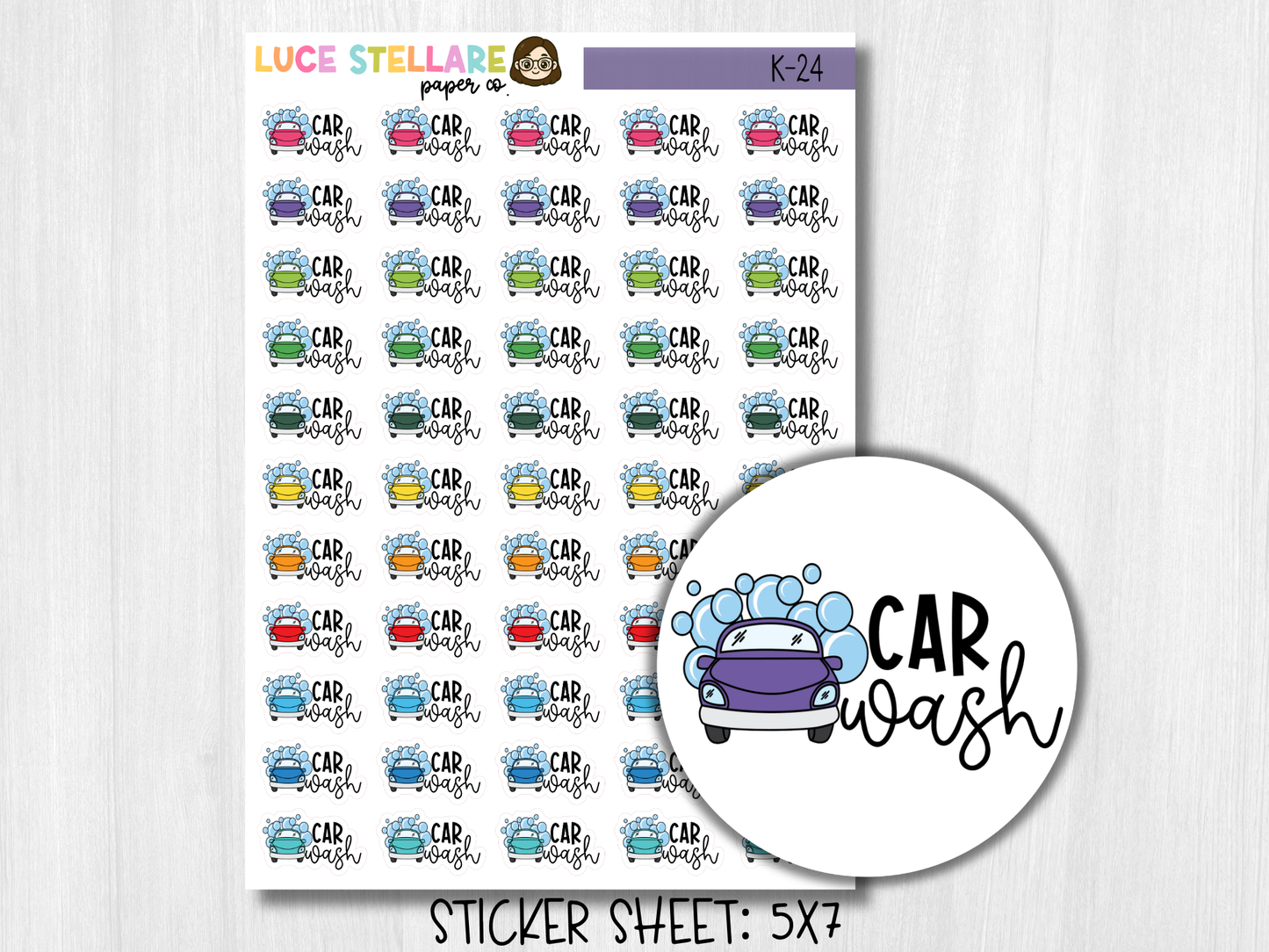 Car Wash Planner Stickers / K-24