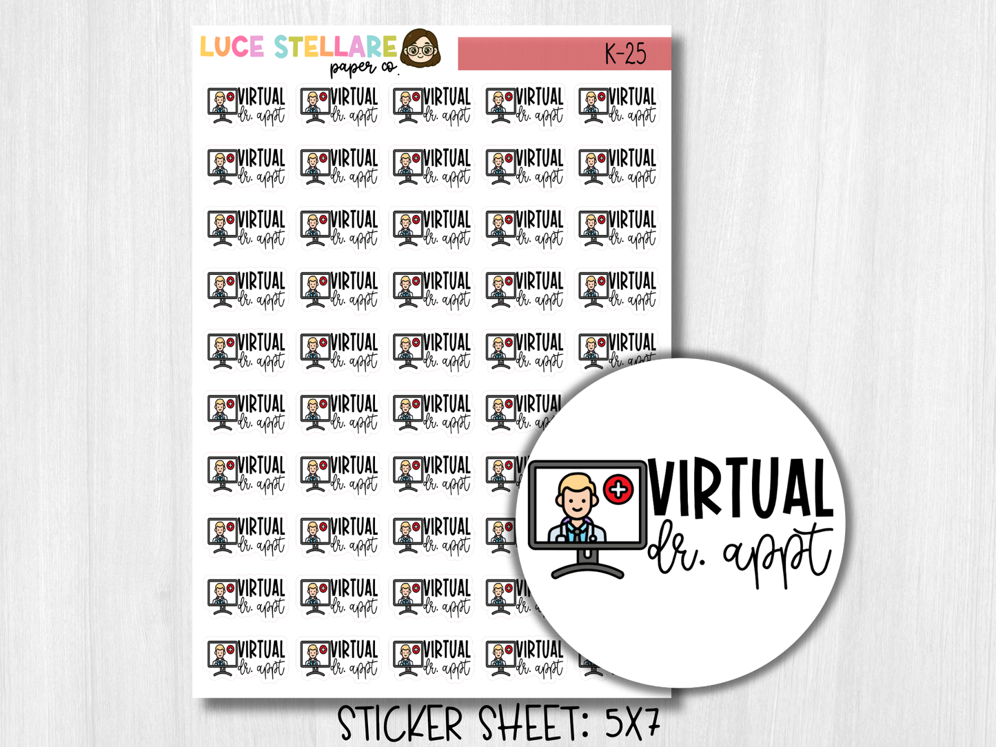 Virtual Doctor Appointment Planner Stickers / K-25