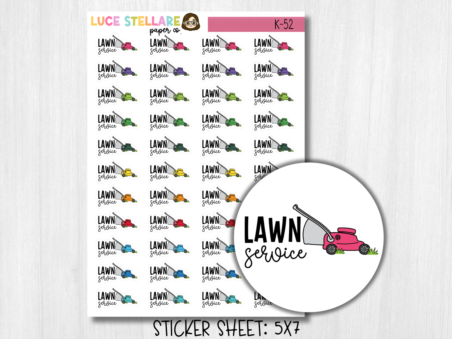 Lawn Service Planner Stickers / K-52