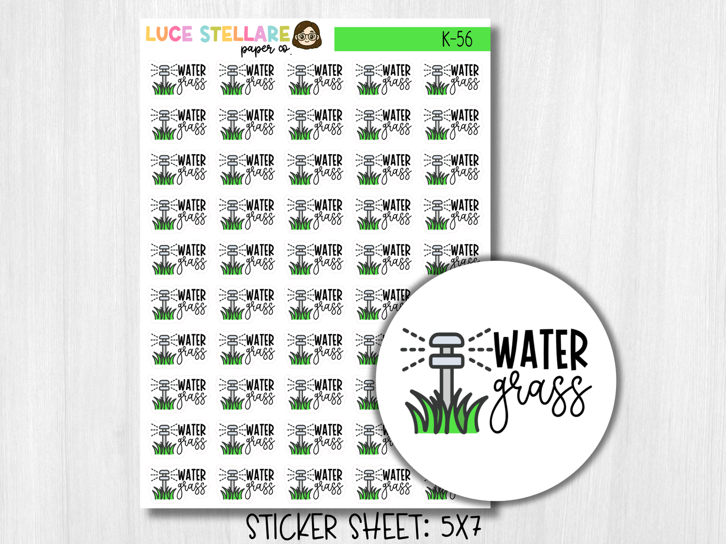 Water Grass Planner Stickers / K-56