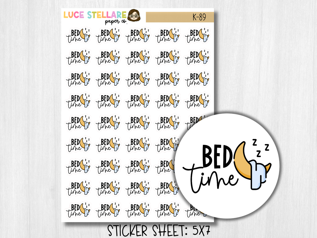 Bed Time Tracker Planner Stickers / K-89
