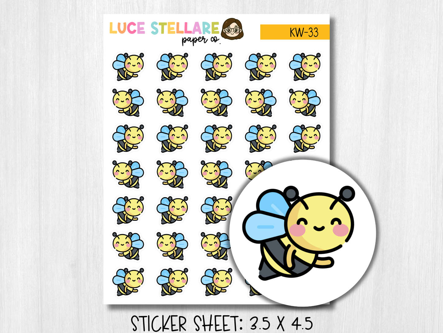Bumble Bee Planner Stickers / KW-33