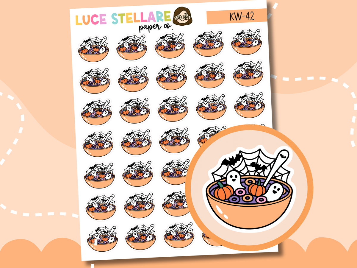 Halloween Cereal Icon Planner Stickers / KW-42