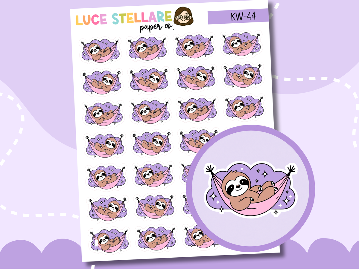 Sleepy Sloth Planner Stickers / KW-44