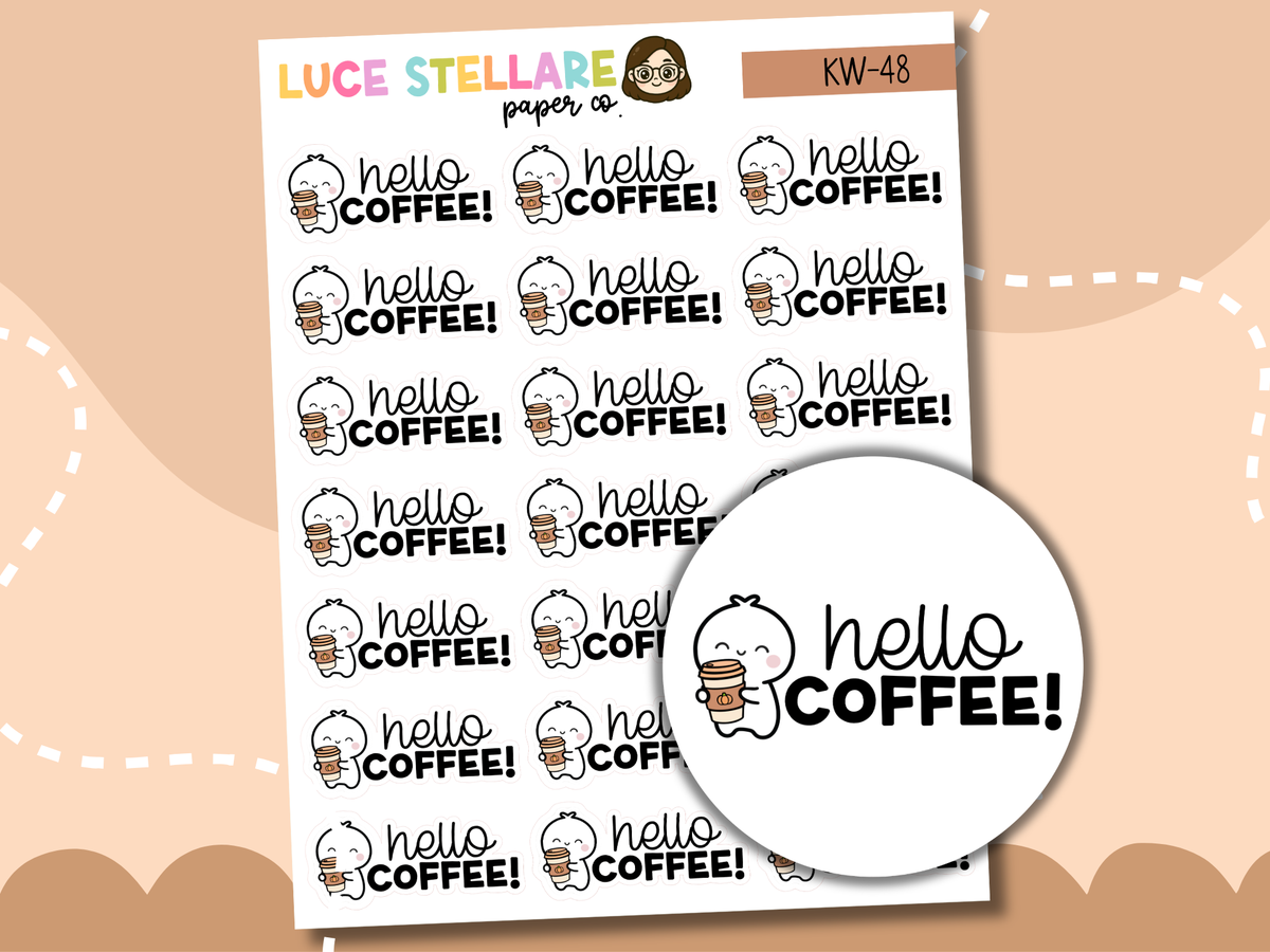 Hello Coffee Planner Stickers / KW-48