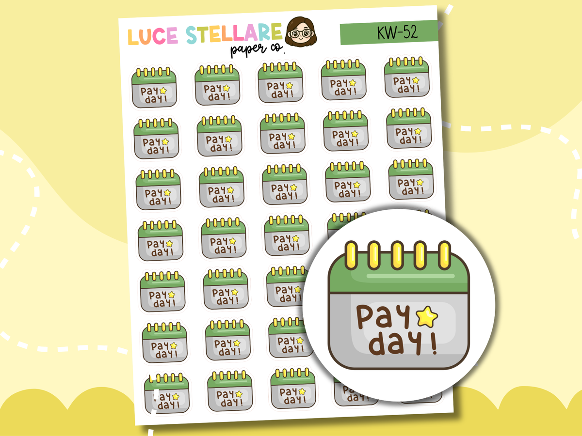 Payday Tracker Planner Stickers / KW-52