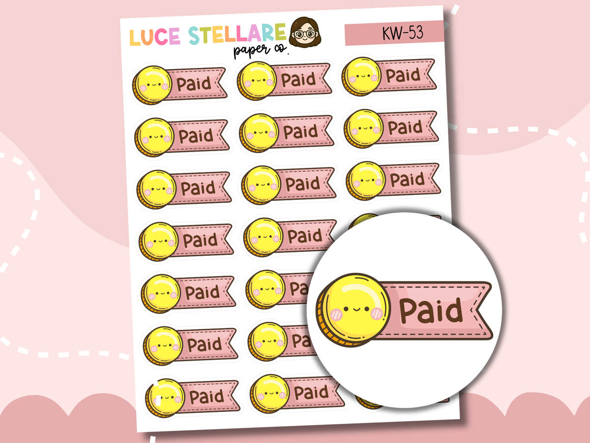 Paid Tracker Planner Stickers / KW-53