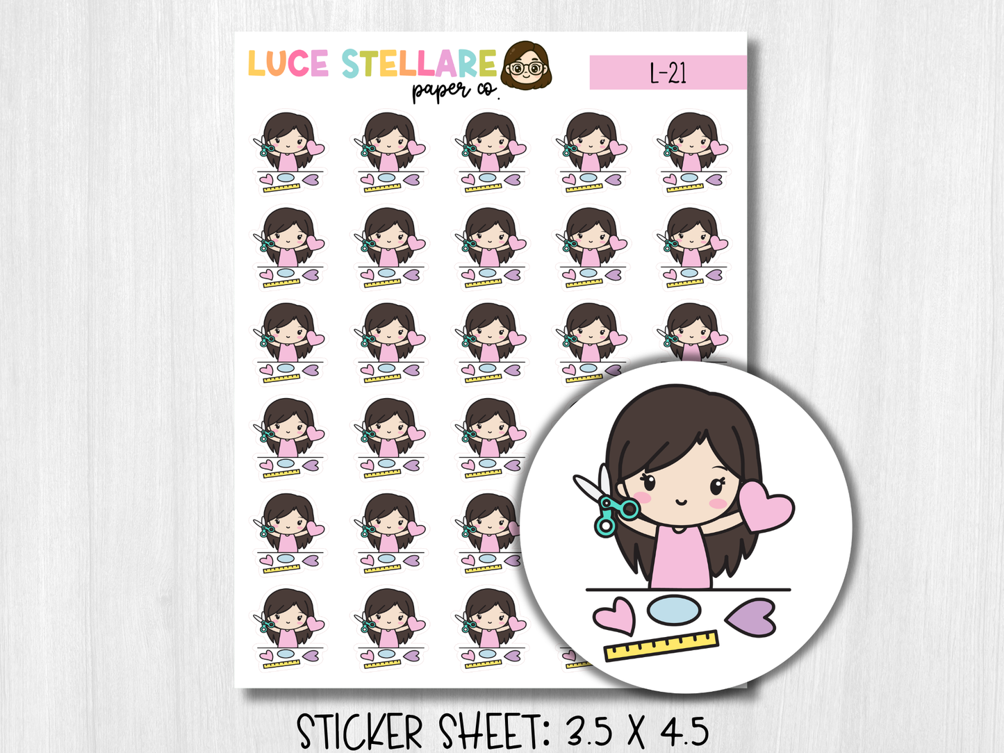Crafting Girl Planner Stickers / L-21