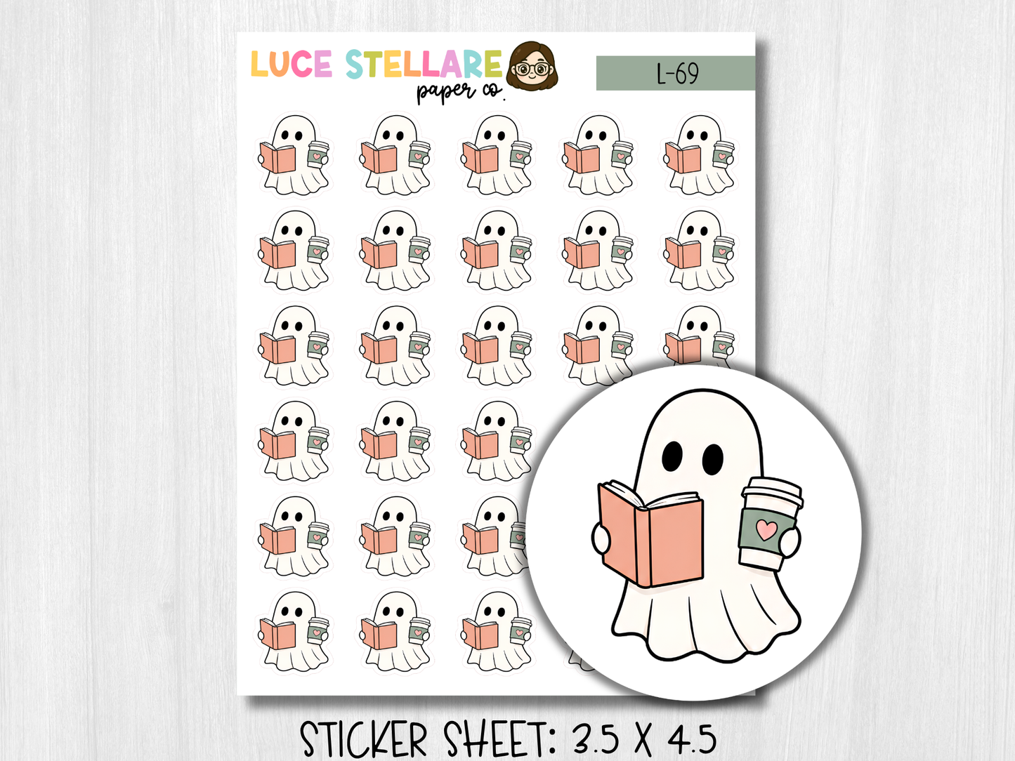 Ghost Reading Planner Stickers / L-69