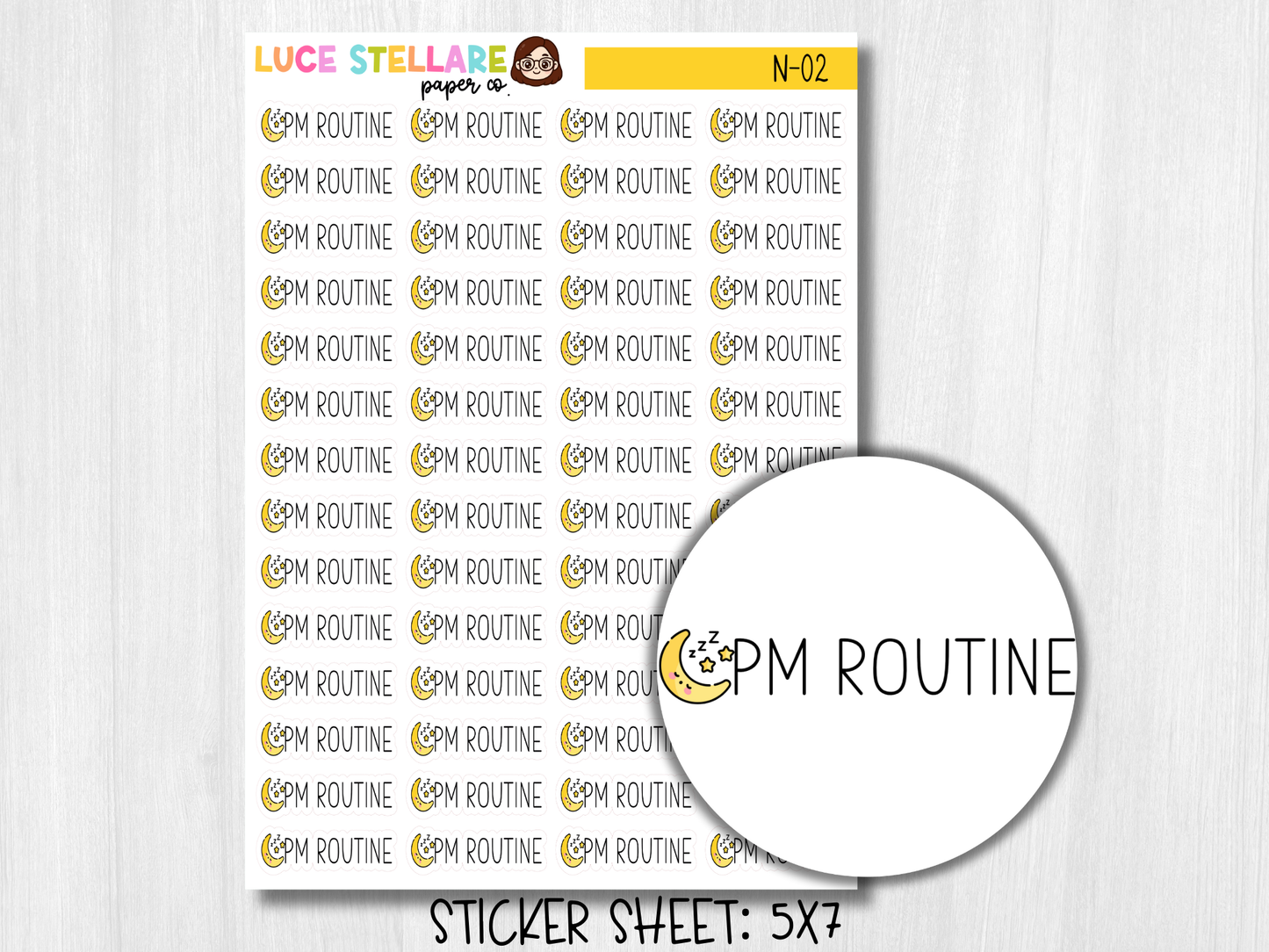 PM Routine Planner Stickers / N-02