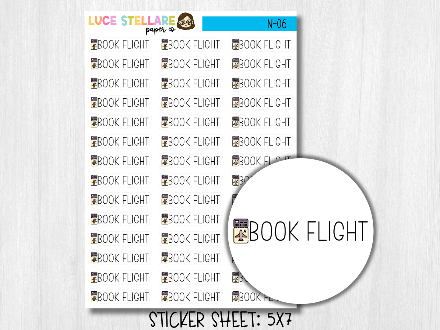 Book Flight Sticker Sheet / N-06